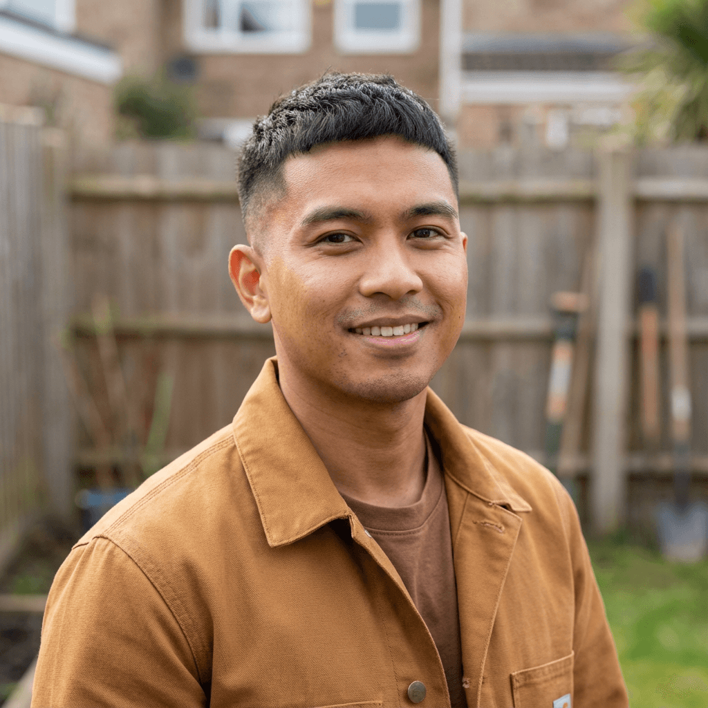 Male contractor on a clean construction site